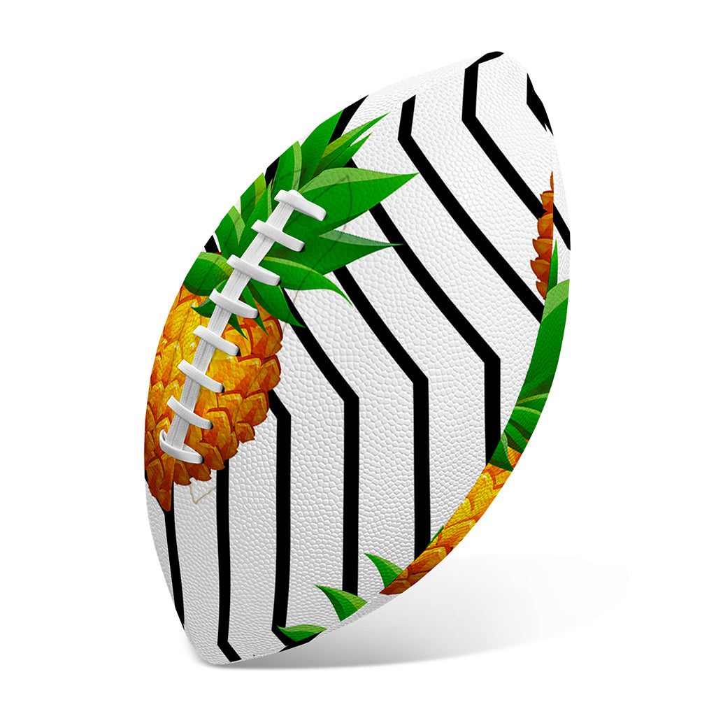 Black Geometric Pineapple Pattern Print Rugby Ball