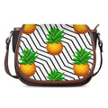 Black Geometric Pineapple Pattern Print Saddle Bag
