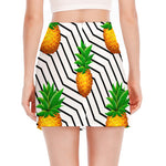 Black Geometric Pineapple Pattern Print Side Slit Mini Skirt
