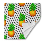 Black Geometric Pineapple Pattern Print Silk Bandana