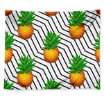 Black Geometric Pineapple Pattern Print Tapestry