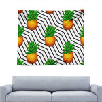 Black Geometric Pineapple Pattern Print Tapestry