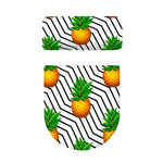 Black Geometric Pineapple Pattern Print Toilet Lid And Tank Cover Set