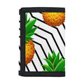 Black Geometric Pineapple Pattern Print Trifold Wallet