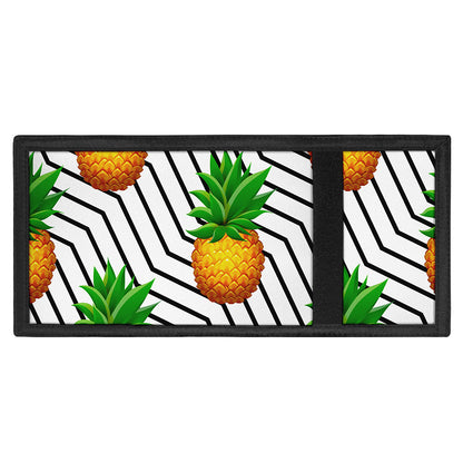 Black Geometric Pineapple Pattern Print Trifold Wallet