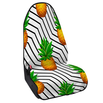 Black Geometric Pineapple Pattern Print Waterproof Car Seat Cover