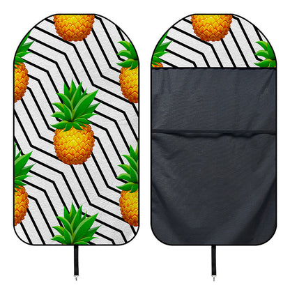 Black Geometric Pineapple Pattern Print Waterproof Car Seat Cover