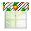 Black Geometric Pineapple Pattern Print Window Valance