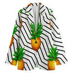 Black Geometric Pineapple Pattern Print Women's Blazer