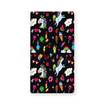 Black Girly Unicorn Pattern Print Baby Crib Sheet
