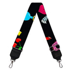 Black Girly Unicorn Pattern Print Bag Strap