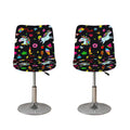 Black Girly Unicorn Pattern Print Bar Stool Covers