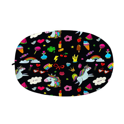 Black Girly Unicorn Pattern Print Car Side Mirror Covers
