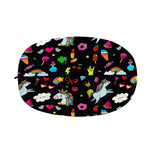 Black Girly Unicorn Pattern Print Car Side Mirror Covers