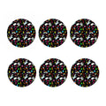 Black Girly Unicorn Pattern Print Coaster Set