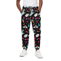 Black Girly Unicorn Pattern Print Cotton Sweatpants