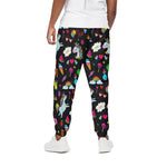 Black Girly Unicorn Pattern Print Cotton Pants