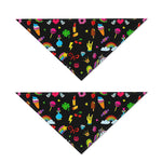 Black Girly Unicorn Pattern Print Dog Bandana
