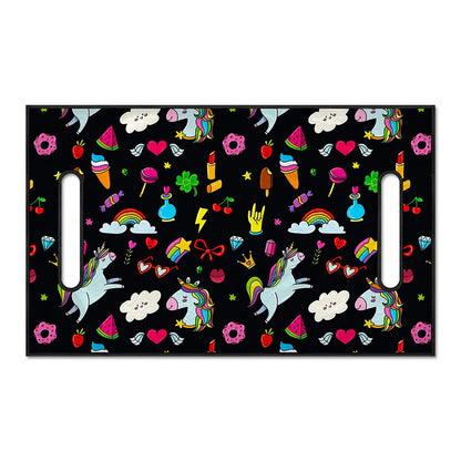 Black Girly Unicorn Pattern Print Golf Cart Seat Cover