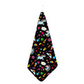 Black Girly Unicorn Pattern Print Hand Towel