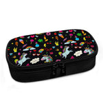 Black Girly Unicorn Pattern Print Insulin Cooler Travel Case