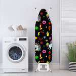 Black Girly Unicorn Pattern Print Ironing Board Cover
