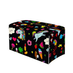 Black Girly Unicorn Pattern Print Leather Tissue Box Cover