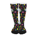 Black Girly Unicorn Pattern Print Long Socks