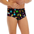 Black Girly Unicorn Pattern Print Men's Briefs