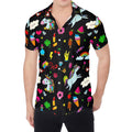 Black Girly Unicorn Pattern Print Men's Shirt