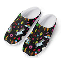 Black Girly Unicorn Pattern Print Mesh Casual Shoes