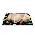Black Girly Unicorn Pattern Print Pet Cooling Mat Cover