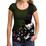 Black Girly Unicorn Pattern Print Pet Sling Carrier