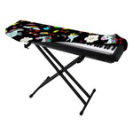 Black Girly Unicorn Pattern Print Piano Keyboard Cover