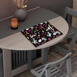 Black Girly Unicorn Pattern Print Placemat