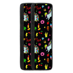 Black Girly Unicorn Pattern Print Refrigerator Handle Covers