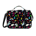 Black Girly Unicorn Pattern Print Shoulder Strap Bible Bag