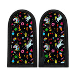 Black Girly Unicorn Pattern Print Skillet Handle Cover