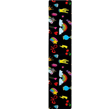Black Girly Unicorn Pattern Print Table Runner