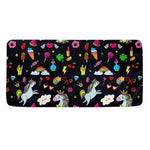 Black Girly Unicorn Pattern Print Towel