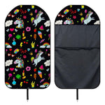 Black Girly Unicorn Pattern Print Waterproof Car Seat Cover