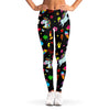 Black Girly Unicorn Pattern Print Women's Leggings