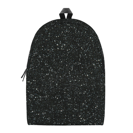 Black Glitter Artwork Print (NOT Real Glitter) Backpack