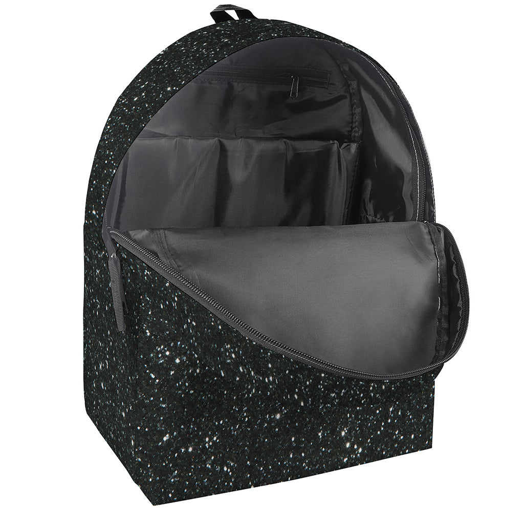 Black Glitter Artwork Print (NOT Real Glitter) Backpack