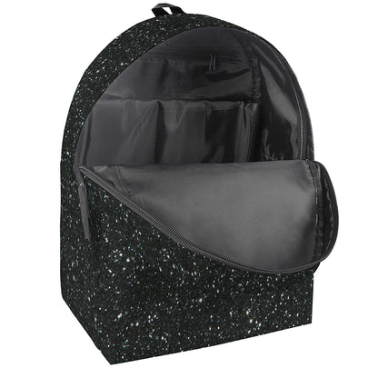 Black Glitter Artwork Print (NOT Real Glitter) Backpack