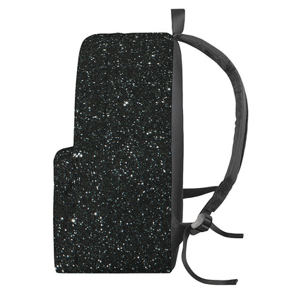 Black Glitter Artwork Print (NOT Real Glitter) Backpack