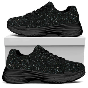 Black Glitter Artwork Print (NOT Real Glitter) Black Chunky Shoes