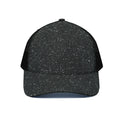 Black (NOT Real) Glitter Print Black Mesh Trucker Hat