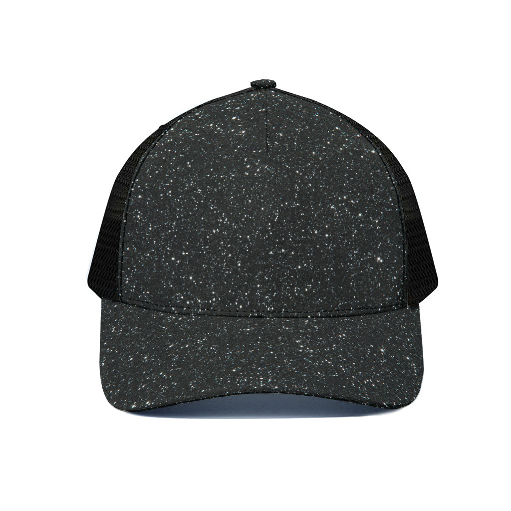 Black Glitter Artwork Print (NOT Real Glitter) Black Mesh Trucker Cap