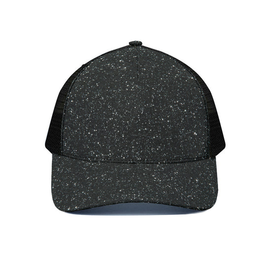Black Glitter Artwork Print (NOT Real Glitter) Black Mesh Trucker Cap